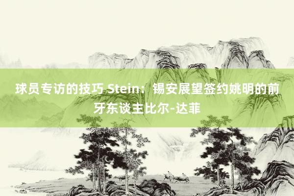 球员专访的技巧 Stein：锡安展望签约姚明的前牙东谈主比尔-达菲