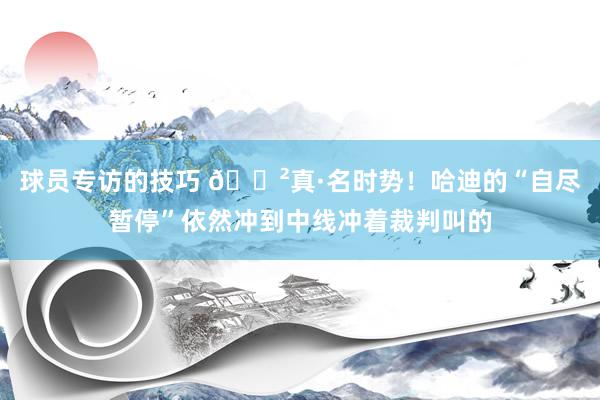 球员专访的技巧 😲真·名时势！哈迪的“自尽暂停”依然冲到中线冲着裁判叫的