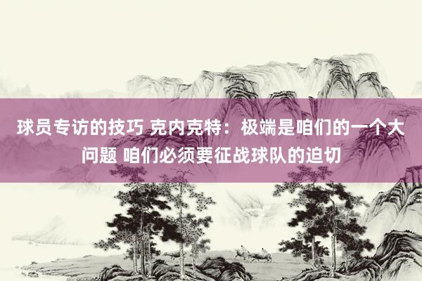 球员专访的技巧 克内克特：极端是咱们的一个大问题 咱们必须要征战球队的迫切