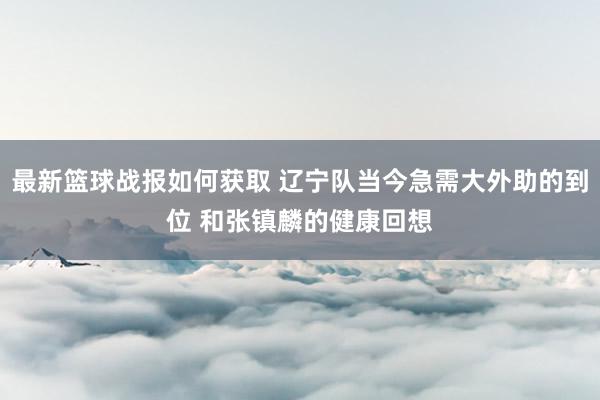 最新篮球战报如何获取 辽宁队当今急需大外助的到位 和张镇麟的健康回想