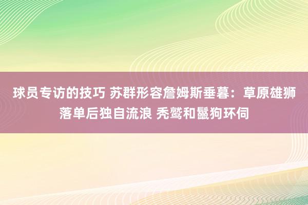 球员专访的技巧 苏群形容詹姆斯垂暮：草原雄狮落单后独自流浪 秃鹫和鬣狗环伺