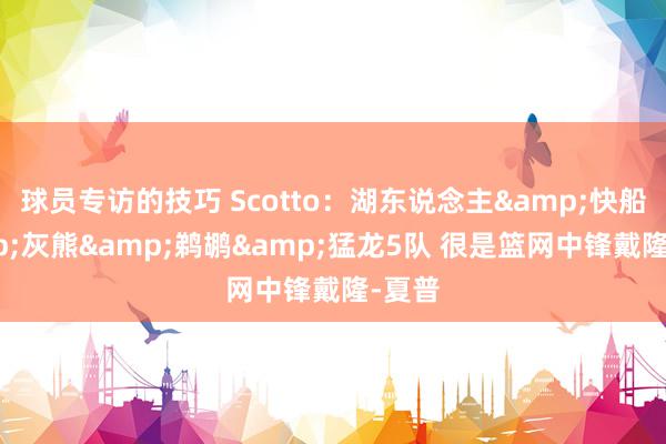 球员专访的技巧 Scotto：湖东说念主&快船&灰熊&鹈鹕&猛龙5队 很是篮网中锋戴隆-夏普