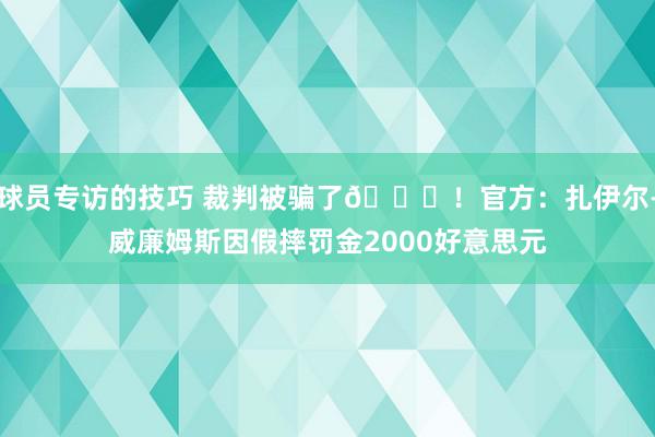 球员专访的技巧 裁判被骗了😅！官方：扎伊尔-威廉姆斯因假摔罚金2000好意思元