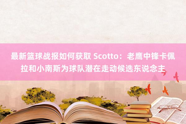 最新篮球战报如何获取 Scotto：老鹰中锋卡佩拉和小南斯为球队潜在走动候选东说念主